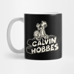 Drawing retro Vintage 80s and 90s Calvin and Hobbes - Fan Art Design Mug